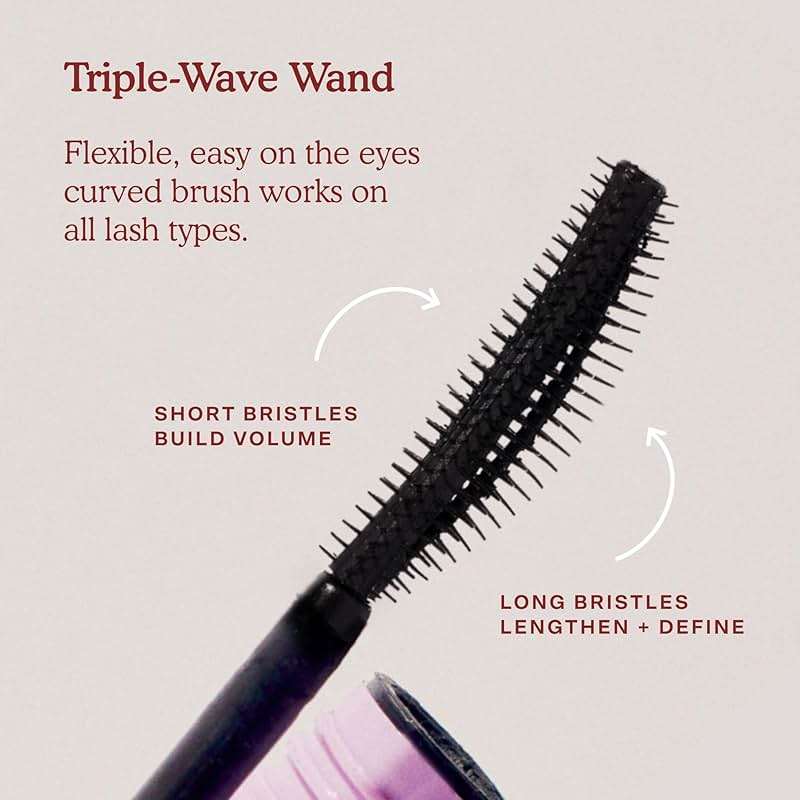 Tower 28 MakeWaves Vegan Black Mascara - Volumizing & Lengthening Mascara for Sensitive Eyes - With Aquaflex Technology for Humidity-Proof Lift - Hypoallergenic Eye Makeup - Jet (0.29 oz) - Image 6