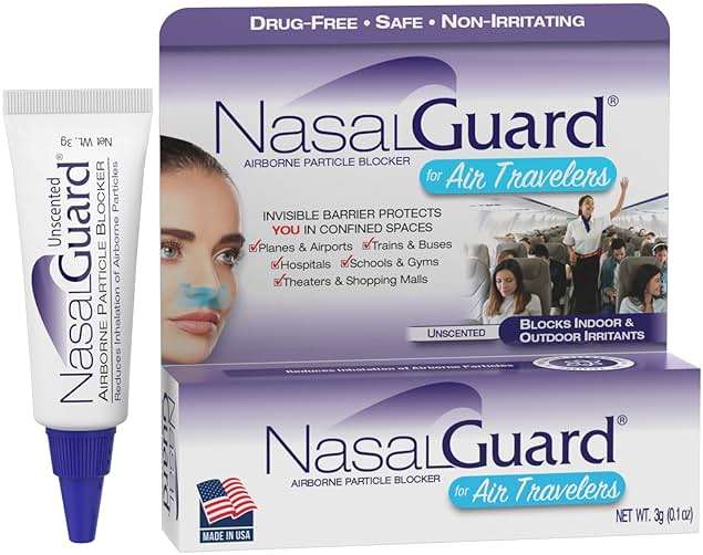 NasalGuard for Air Travelers | Cabin Air Protection Gel | Helps Block Dust, Mold & Airborne Contaminants | Drug-Free, Applied Around Nose | TSA Friendly | 150+ Uses (Unscented, 3g) - Image 1