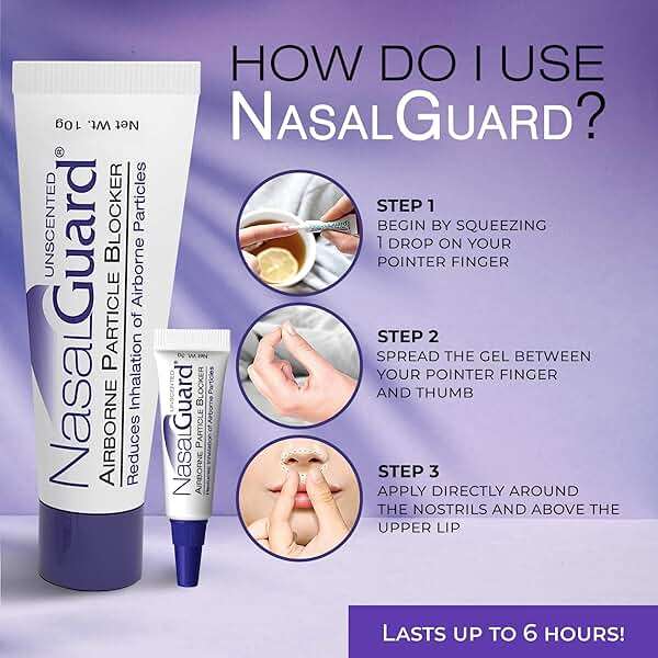 NasalGuard for Air Travelers | Cabin Air Protection Gel | Helps Block Dust, Mold & Airborne Contaminants | Drug-Free, Applied Around Nose | TSA Friendly | 150+ Uses (Unscented, 3g) - Image 5