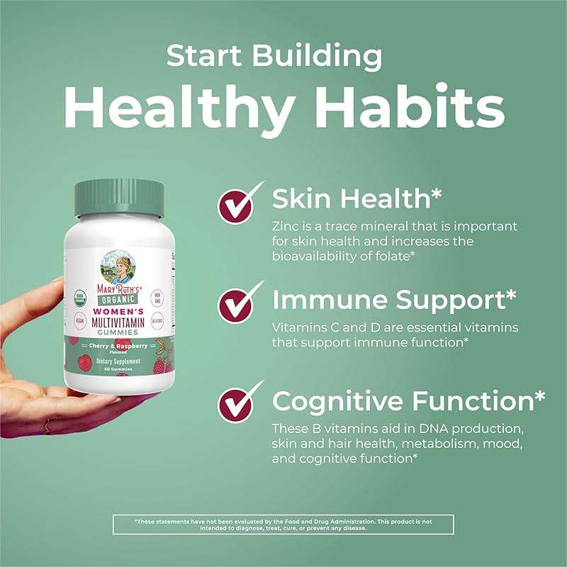 MARYRUTH'S Multivitamin Gummies for Women Ages 14+ | Immune Support | Hair & Skin Health | Reproductive Health | Vitamin A C D E B6 B12 Biotin Zinc Iodine | Organic | Vegan | Non-GMO | 60 Count - Image 5