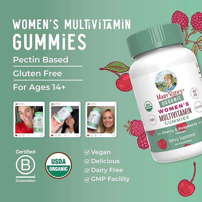 MARYRUTH'S Multivitamin Gummies for Women Ages 14+ | Immune Support | Hair & Skin Health | Reproductive Health | Vitamin A C D E B6 B12 Biotin Zinc Iodine | Organic | Vegan | Non-GMO | 60 Count - Image 8