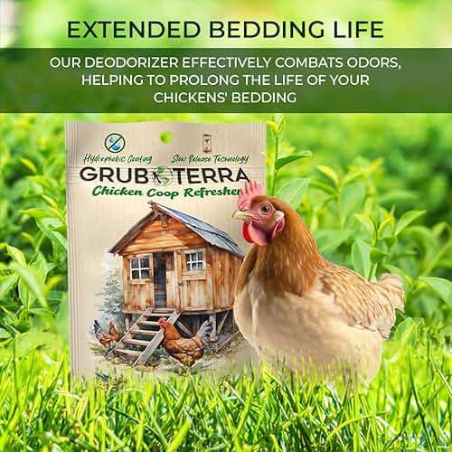GrubTerra Chicken Coop Odor Eliminator, Coop Refresher & Litter Deodorizer – Zero Odor Neutralizer for Chicken Bedding, Sand, Nesting Pads & Runs - Mint Scent - Image 6