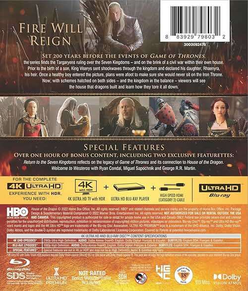 House of the Dragon: The Complete First Season (4K Ultra HD + Blu-ray) [4K UHD] - Image 3