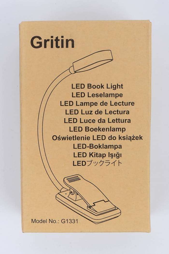 Gritin 16 LED Rechargeable Book Light for Reading in Bed- Eye Caring 3 Color Temperatures, Stepless Dimming Brightness, 80 Hrs Runtime, Lightweight Flexible Clip on Light for Book Lovers - Image 9