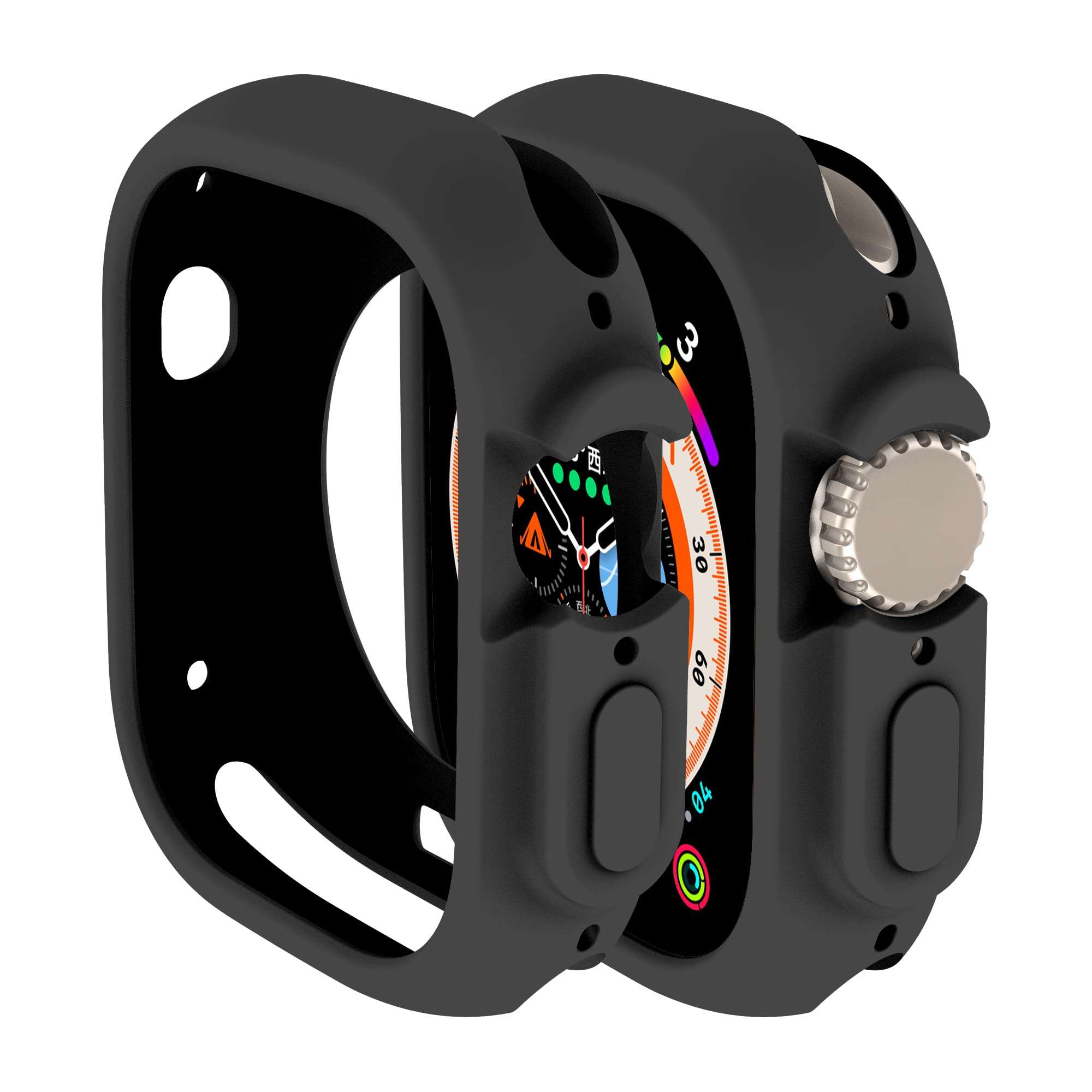 Bumper case Compatible with Apple Watch Ultra 3/Ultra 2/Ultra 49mm Cover, Soft TPU Protective Bumper Cover for Apple Watch 49mm Case (Black) - Image 1