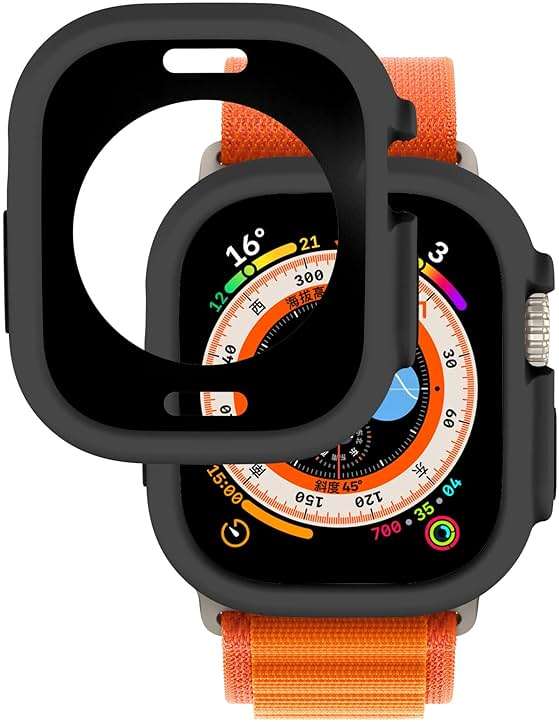 Bumper case Compatible with Apple Watch Ultra 3/Ultra 2/Ultra 49mm Cover, Soft TPU Protective Bumper Cover for Apple Watch 49mm Case (Black) - Image 2