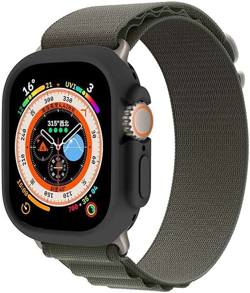 Bumper case Compatible with Apple Watch Ultra 3/Ultra 2/Ultra 49mm Cover, Soft TPU Protective Bumper Cover for Apple Watch 49mm Case (Black) - Image 4