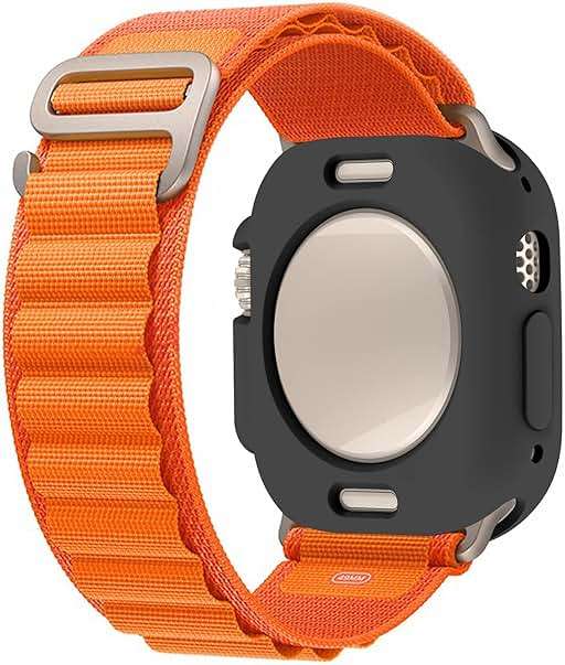 Bumper case Compatible with Apple Watch Ultra 3/Ultra 2/Ultra 49mm Cover, Soft TPU Protective Bumper Cover for Apple Watch 49mm Case (Black) - Image 5
