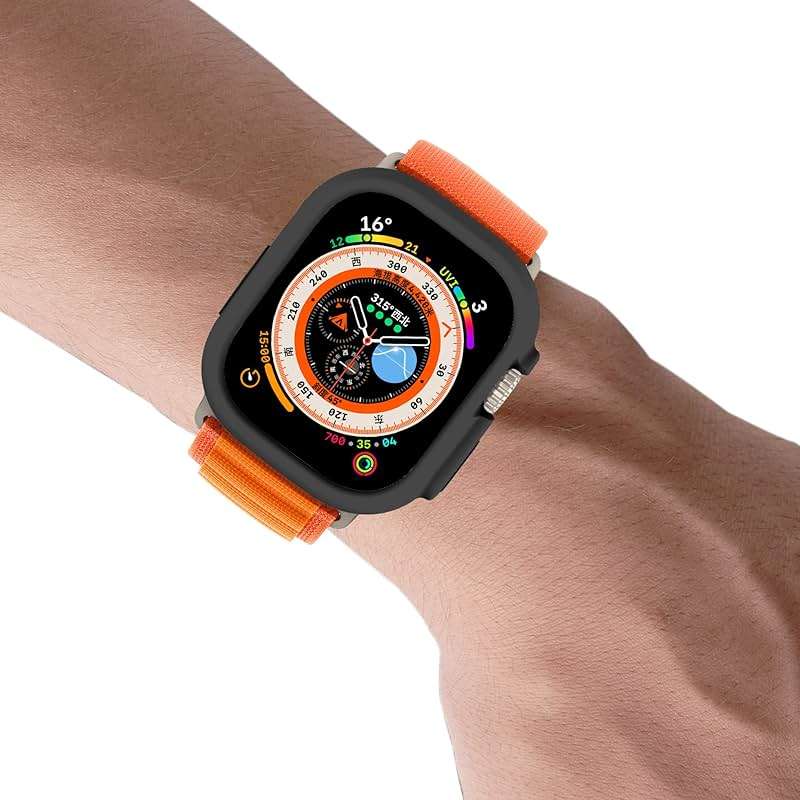 Bumper case Compatible with Apple Watch Ultra 3/Ultra 2/Ultra 49mm Cover, Soft TPU Protective Bumper Cover for Apple Watch 49mm Case (Black) - Image 6