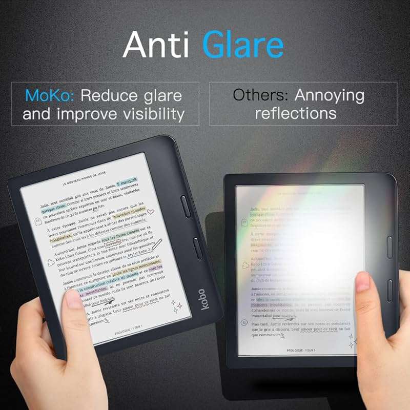 MoKo 2-Pack Matte Screen Protector Fits Kobo Libra Colour 7 Inches 2024/Kobo Libra 2 E-Reader 7" 2021, Premium PET Anti-Glare Screen Protective Film Screen Protector - Image 2
