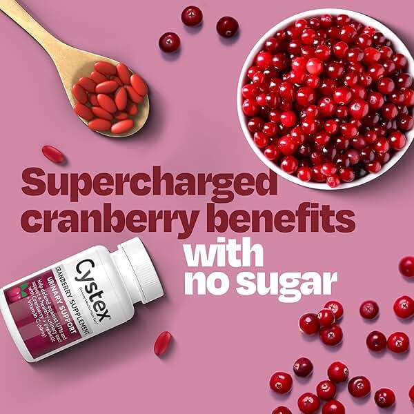 Cystex Cranberry Urinary Health Supplement - Cranberry, Probiotics, Prebiotics, & Vitamin C for Urinary Tract & Vaginal Health Support - pH & Yeast Balance - Sugar-Free Daily Health Uses - 75 Caplets - Image 8