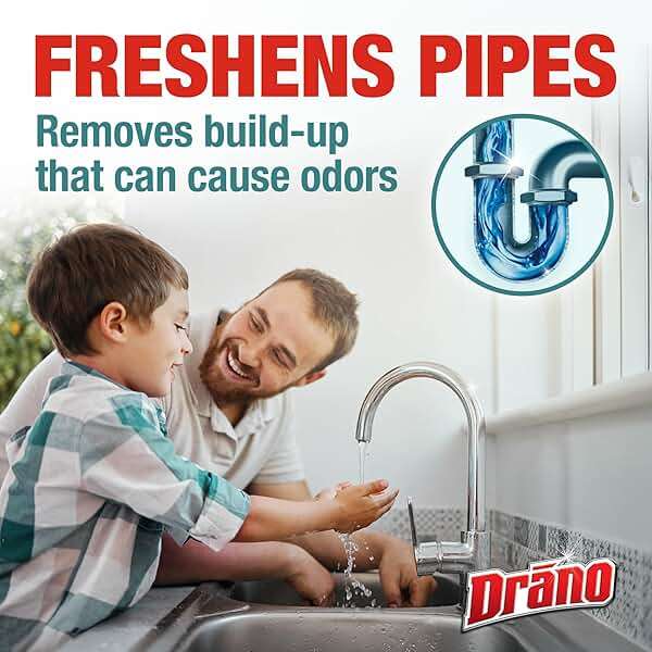 Drano Max Build Up Remover Drain Cleaner, Enzymes & Probiotics Prevents Clogs & Remove Odor-Causing Buildup, Safe for Septic, Toilets & Pipes in Bathroom Drains & Kitchen Sinks, Commercial Line, 60 oz - Image 3