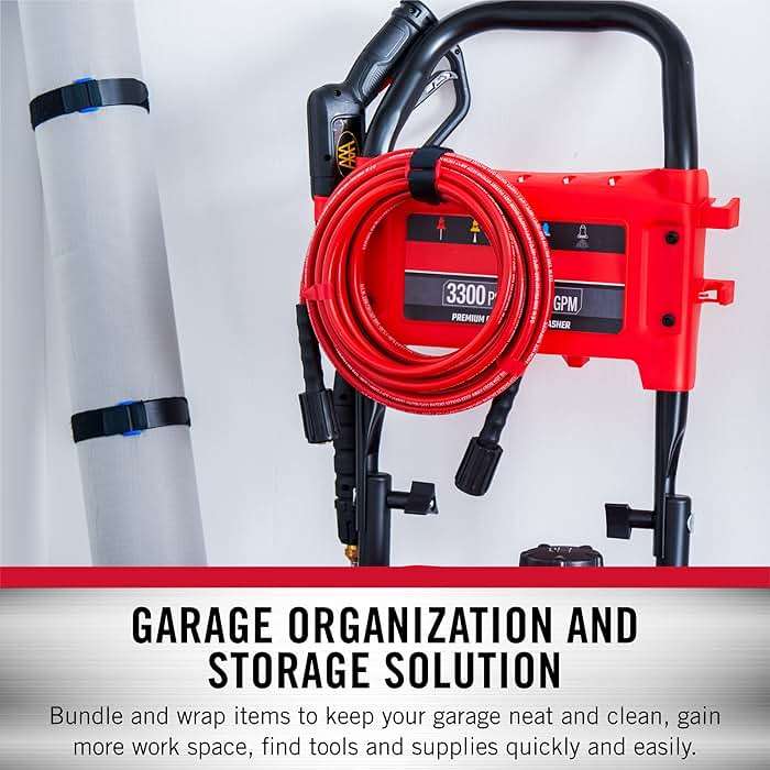 VELCRO Brand Garage Organization and Storage | Elastic Cinch Straps, 30" | Strong & Reusable | Bundle Poles and Stakes, Organize Power Tool Cords | Black, 1 Inch Wide, 2 Count - Image 3