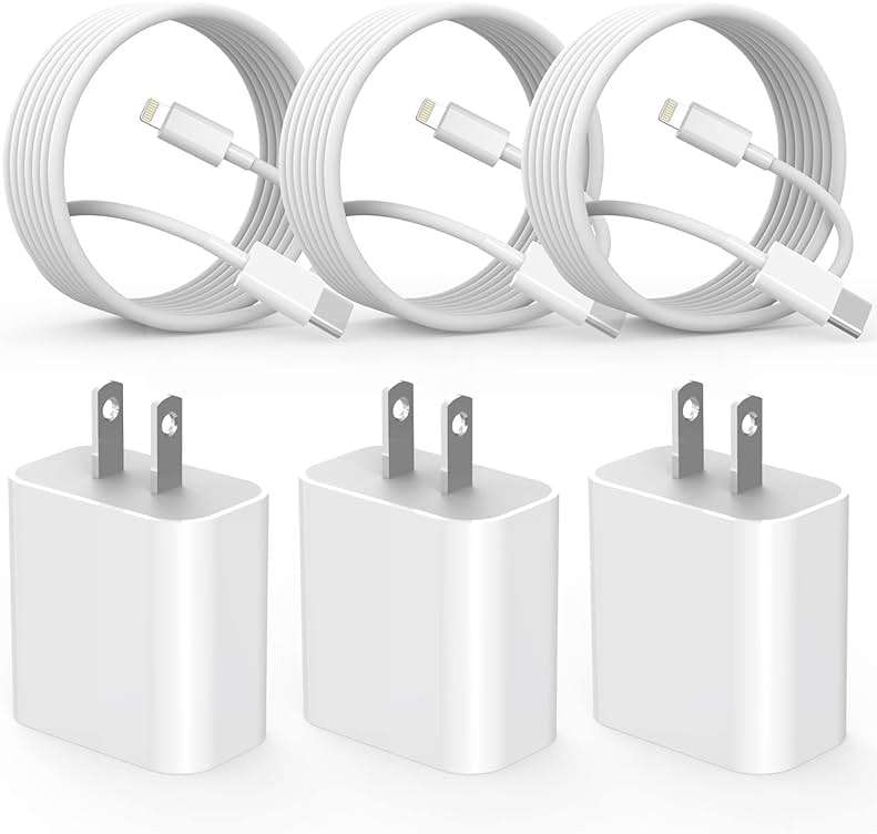Fast Charger iPhone,i Phone Charge Cable,3Pack iPhone Charger Fast Charging 6Foot Phone Charging USB C Charge Adapter 6FT Type C to Lightning Cable for iPhone 14 Pro Max/14 Plus/13/12 Mini/11/10/XS/SE - Image 1