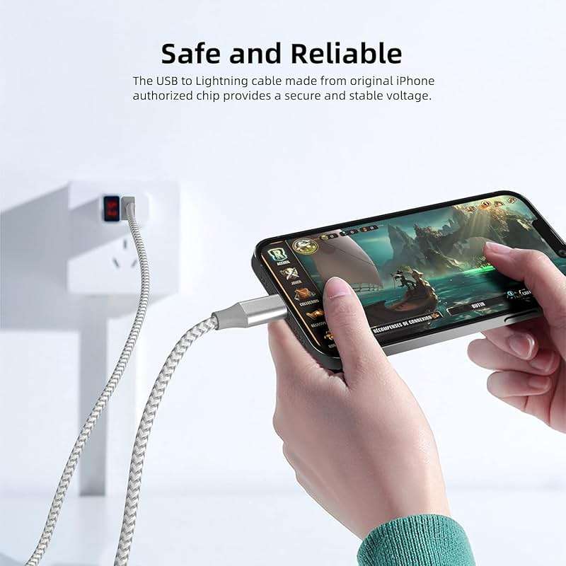 iPhone Charger 3 Pack 10 ft Apple MFi Certified Lightning Nylon Braided Cable Fast Charging Cord Compatible with iPhone 13 12 11 Pro Max XR XS X 8 7 6 Plus SE iPad and More - Image 5