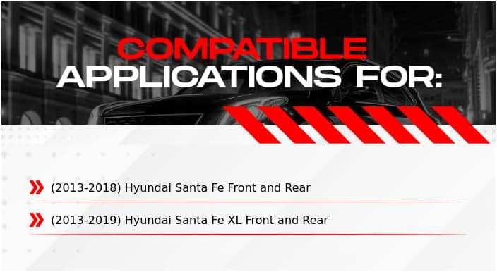 R1 Concepts Front and Rear Brake Kit Fits 2013-2018 Hyundai Santa Fe; 2013-2019 Hyundai Santa Fe XL| Optimum Oep Pads, Blank Rotors| Hardware| 12.6" Front & 11.9" Rear - Image 2