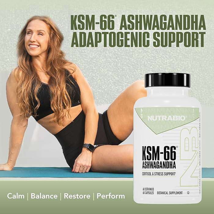 NutraBio Ashwagandha KSM-66 | Ashwagandha Herbal Supplement for Stress, Mood, & Performance | 600 MG of Clinically Studied KSM66 60 Capsules - Image 2