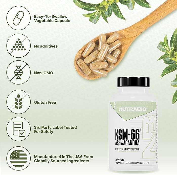 NutraBio Ashwagandha KSM-66 | Ashwagandha Herbal Supplement for Stress, Mood, & Performance | 600 MG of Clinically Studied KSM66 60 Capsules - Image 7