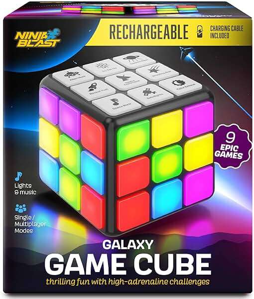 Rechargeable Game Activity Cube - Toys for Boys and Girls - 9 Fun Brain & Memory Games - Birthday Gifts for Age 6, 7, 8, 9, 10, 11, 12 Year Old Kids Teens - Best Boy Toy Gift Ideas - Image 1