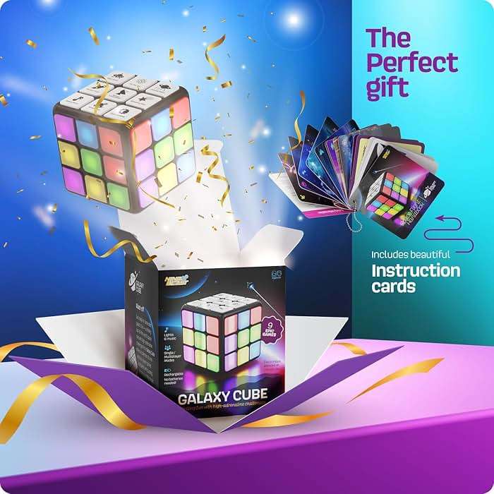 Rechargeable Game Activity Cube - Toys for Boys and Girls - 9 Fun Brain & Memory Games - Birthday Gifts for Age 6, 7, 8, 9, 10, 11, 12 Year Old Kids Teens - Best Boy Toy Gift Ideas - Image 7