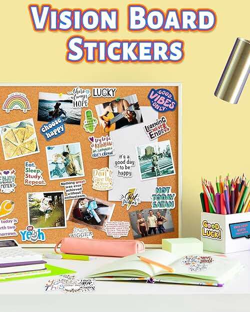 Greingways 300 PCS Inspirational Stickers for Adults, Motivational Water Bottle Stickers for Teens Kids Teachers, Journaling Scrapbook Laptop Positive Quote Vinyl Sticker for Vision Board Supplies - Image 3