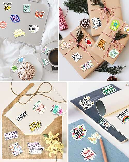 Greingways 300 PCS Inspirational Stickers for Adults, Motivational Water Bottle Stickers for Teens Kids Teachers, Journaling Scrapbook Laptop Positive Quote Vinyl Sticker for Vision Board Supplies - Image 5