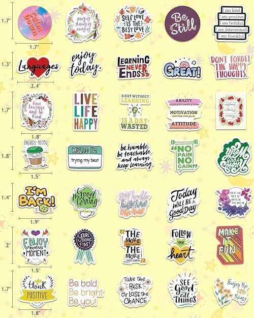 Greingways 300 PCS Inspirational Stickers for Adults, Motivational Water Bottle Stickers for Teens Kids Teachers, Journaling Scrapbook Laptop Positive Quote Vinyl Sticker for Vision Board Supplies - Image 6