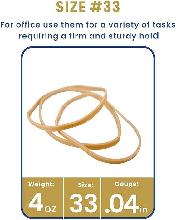 Upgrade Office Supply UPG22733 Rubber Bands, Size #33 (3-1/2” x 1/8”), 150 Bands, 1/4 lb, USA - Image 7