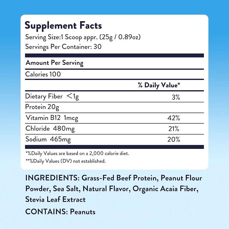 Equip Prime Peanut Butter Protein Powder - Gut-Friendly, No Sugar Protein Shake Powder with Grass-Fed Beef & Natural Collagen - Rich & Creamy Mix - 21g Per Serving - Whey & Dairy-Free (30 Scoops) - Image 6
