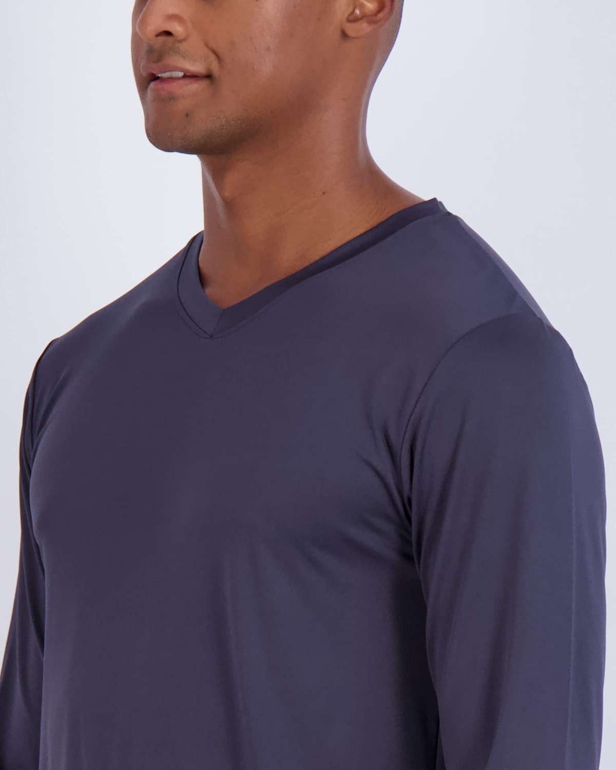 Real Essentials 4 Pack: Men's Dry Fit Long Sleeve V-Neck Active T-Shirt - Athletic Outdoor UPF 50+ (Available in Big & Tall) - Image 4
