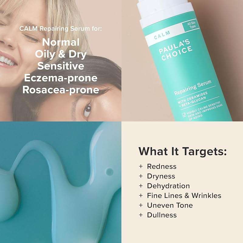 Paula’s Choice CALM Repairing Serum for Sensitive Skin, Calms + Soothes Redness, Lightweight Hydration with Hyaluronic Acid for All Skin Types, 1 Fl Oz - Image 4