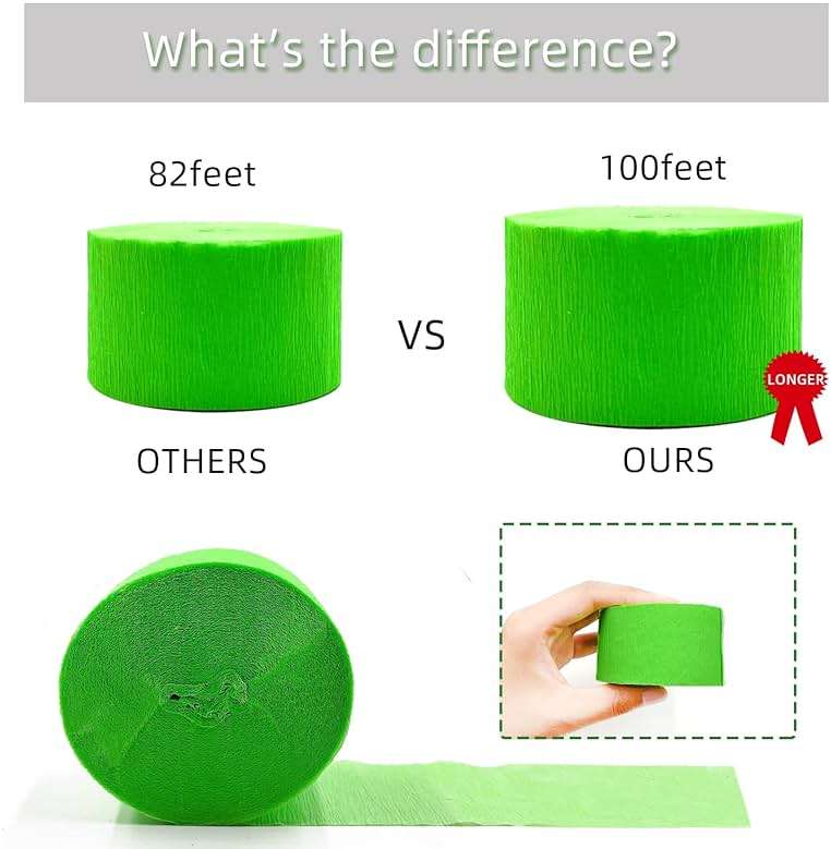 600 feet Glow Crepe Paper Streamers UV Glow Party Neon Streamer Decorations Glow in The Dark Black Light Reactive Fluorescent Neon Paper Party Streamers Wedding Birthday Blacklight Party Supplies - Image 6