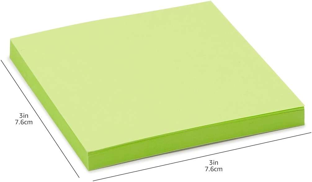 Amazon Basics Square Sticky Notes for Organizing, Reminders, To Do Lists, Clean Removal, 3"x3", 24-Pack, Assorted Colors - Image 2