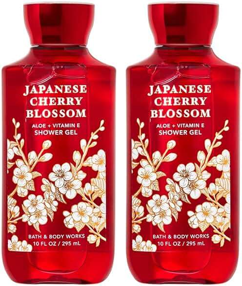 Bath & Body Works Japanese Cherry Blossom Body Wash, Nourishing Cleanser with Pro-Vitamin B5 & Aloe, Iconic Floral Scent, Gentle for Daily Use, 10 fl oz - 2 Pack - Image 1