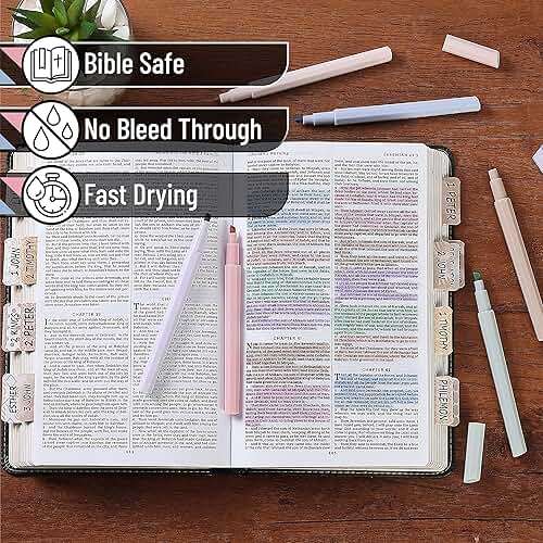 Mr. Pen- Aesthetic Highlighters No Bleed, 6 Pack, Pastel Colors, Chisel Tip, Cute Bible Highlighters Assorted Colors for Journaling, Highlighting, Underlining, Fast Dry, Back to School Supplies - Image 5