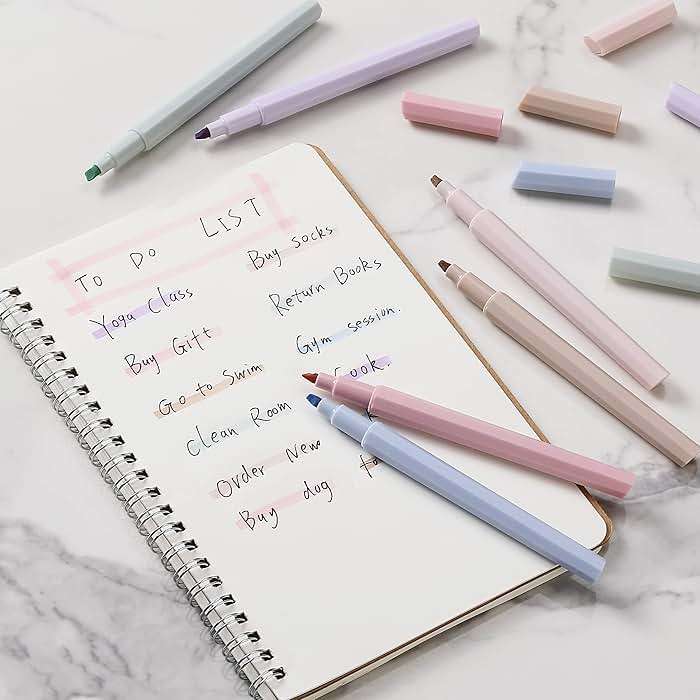 Mr. Pen- Aesthetic Highlighters No Bleed, 6 Pack, Pastel Colors, Chisel Tip, Cute Bible Highlighters Assorted Colors for Journaling, Highlighting, Underlining, Fast Dry, Back to School Supplies - Image 8
