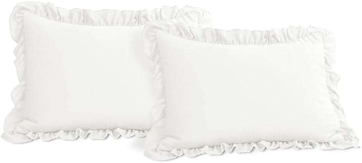 Lush Decor Reyna Ruffle Comforter Set - 3 Piece Full/Queen Size Ruffle Comforter Set - Elegance for Bedroom - Full/Queen, Pure White - Image 5