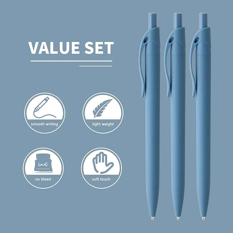 deegtran Pens Bulk, 50 Pack No Bleed Click Pens, Wholesale Retractable Ballpoint Pens, Pen Medium Point, Smooth Ink Pen, 1.0MM Blue Ink - Image 4