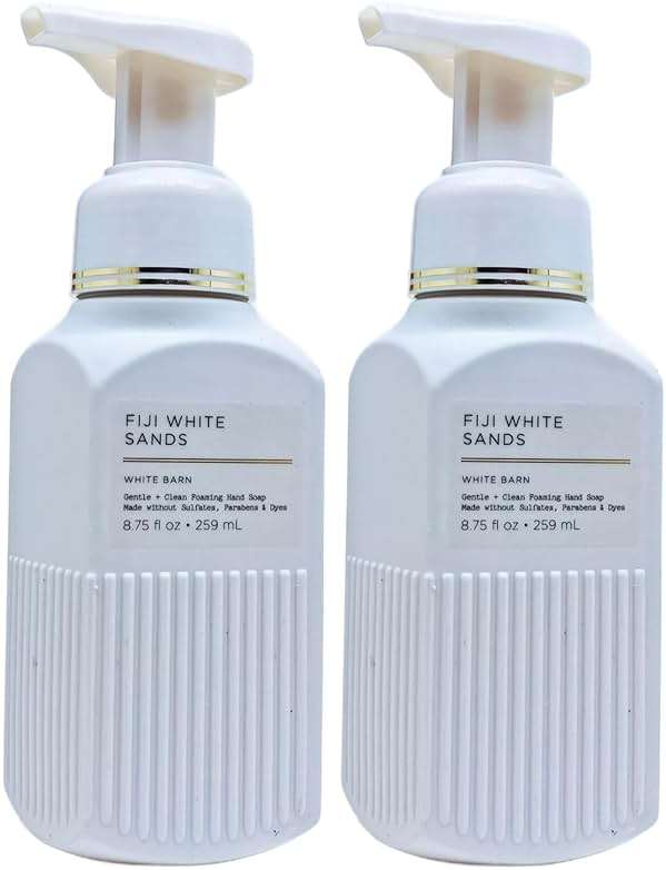 Bath & Body Works Bath and Body Works Fiji White Sands Gentle Foaming Hand Soap 8.75 Ounce 2-Pack (Fiji Sands) 1.41 pounds 17.5 Ounce - Image 1