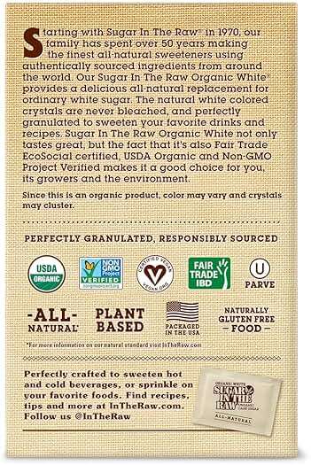 Organic White Sugar In The Raw®, 250 Count - Image 2