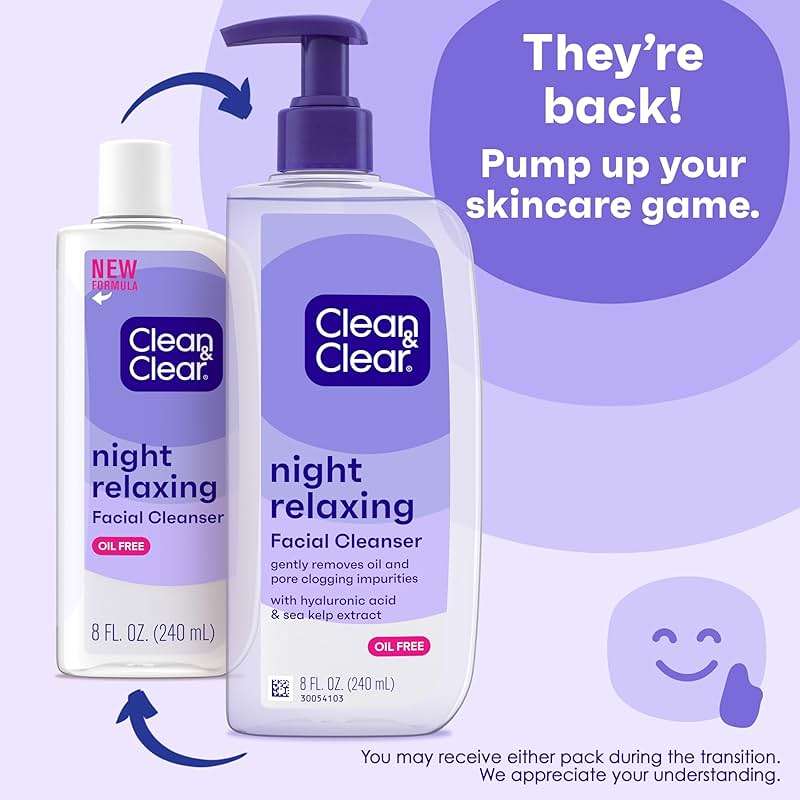 Clean & Clear Morning Burst® Hydrating Facial Cleanser and Night Relaxing Facial Cleanser, Deep Cleansing Face Wash, Oil-Free Daily Facial Cleanser, 2 Pack, 2 x 8 fl. oz - Image 3