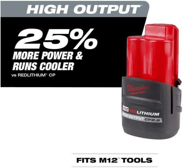 Milwaukee 48-11-2425 M12 REDLITHIUM HIGH Output CP 2.5Ah Battery - Image 3