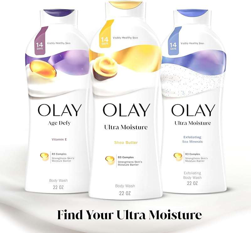 Olay Body Wash for Women, Ultra Moisture, 24hr Moisturizing, Hydrating & Refreshing, B3 Vitamin Complex, Free of Parabens & Phthalates, for All Skin Types, Shea Butter Scent, 22 fl oz (Pack of 4) - Image 7