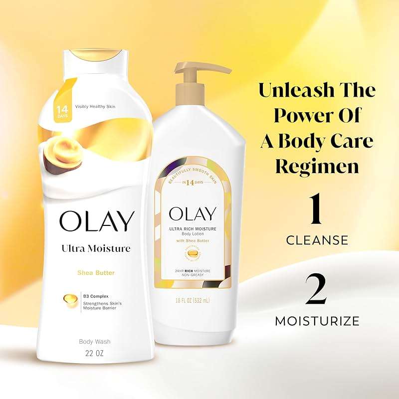 Olay Body Wash for Women, Ultra Moisture, 24hr Moisturizing, Hydrating & Refreshing, B3 Vitamin Complex, Free of Parabens & Phthalates, for All Skin Types, Shea Butter Scent, 22 fl oz (Pack of 4) - Image 8