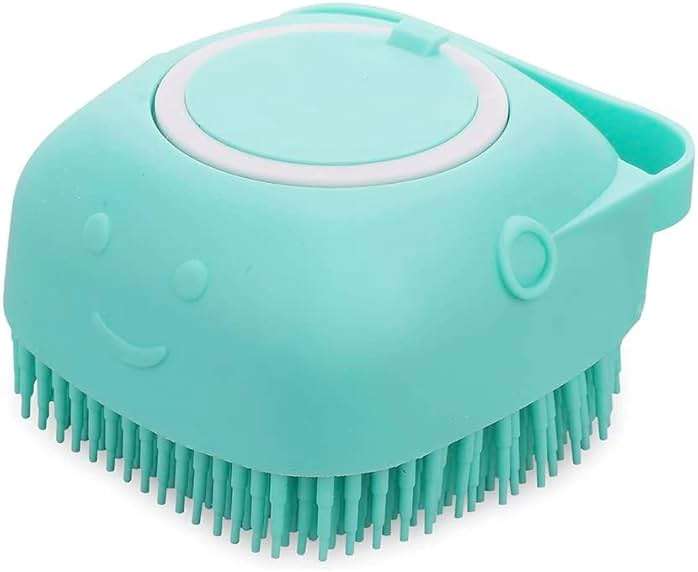 Pet Bath Massage Brush Puppy Dog Cat Grooming Cleaning Soft (Blue) - Image 2