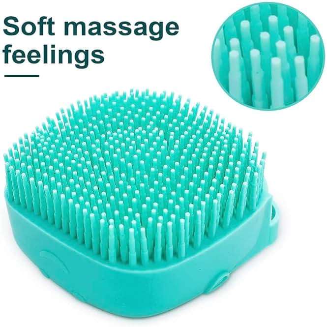 Pet Bath Massage Brush Puppy Dog Cat Grooming Cleaning Soft (Blue) - Image 7