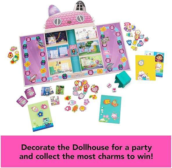 Spin Master Games, Gabby’s Dollhouse, Charming Collection Board Game for Kids & Family, 2-4 Players, for Ages 4 & Up - Image 3
