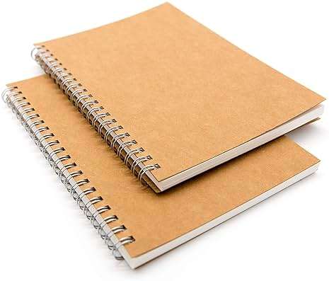 DSTELIN Blank Spiral Notebook, 6-Pack, Soft Cover, Sketch Book, 100 Pages / 50 Sheets, 7.5 inch x 5.1 inch, 100GSM, (Brown) - Image 3