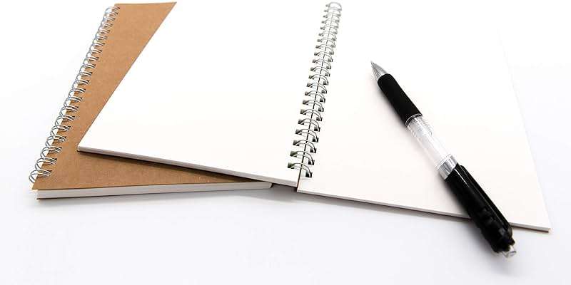 DSTELIN Blank Spiral Notebook, 6-Pack, Soft Cover, Sketch Book, 100 Pages / 50 Sheets, 7.5 inch x 5.1 inch, 100GSM, (Brown) - Image 5