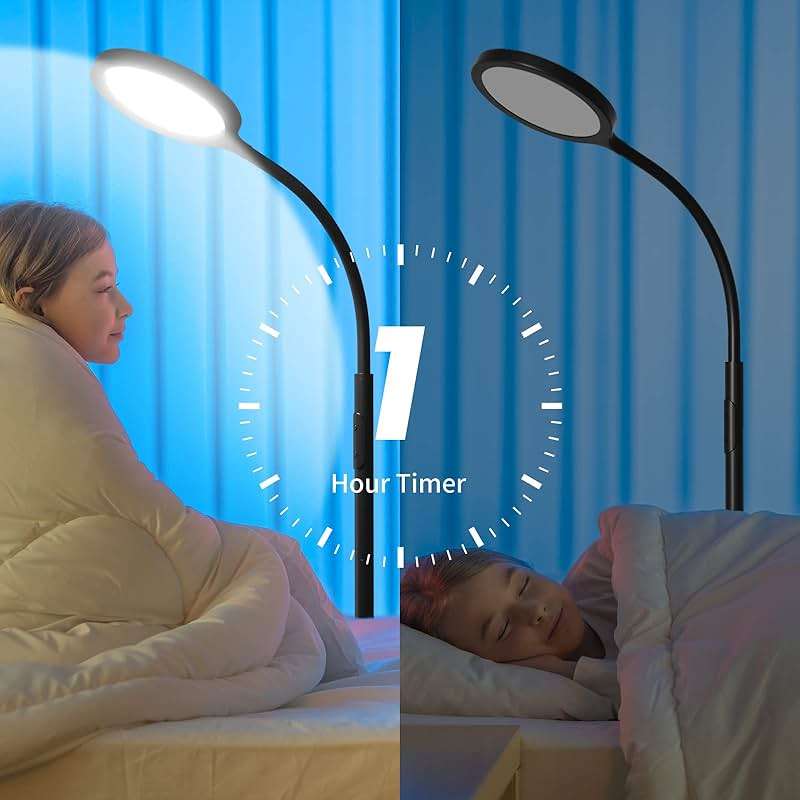 luckystyle Floor Lamp,Super Bright Dimmable LED Lamps for Living Room, Custom Color Temperature Standing Lamp with Remote Push Button, Adjustable Gooseneck Reading Floor Lamp for Bedroom Office Black - Image 6